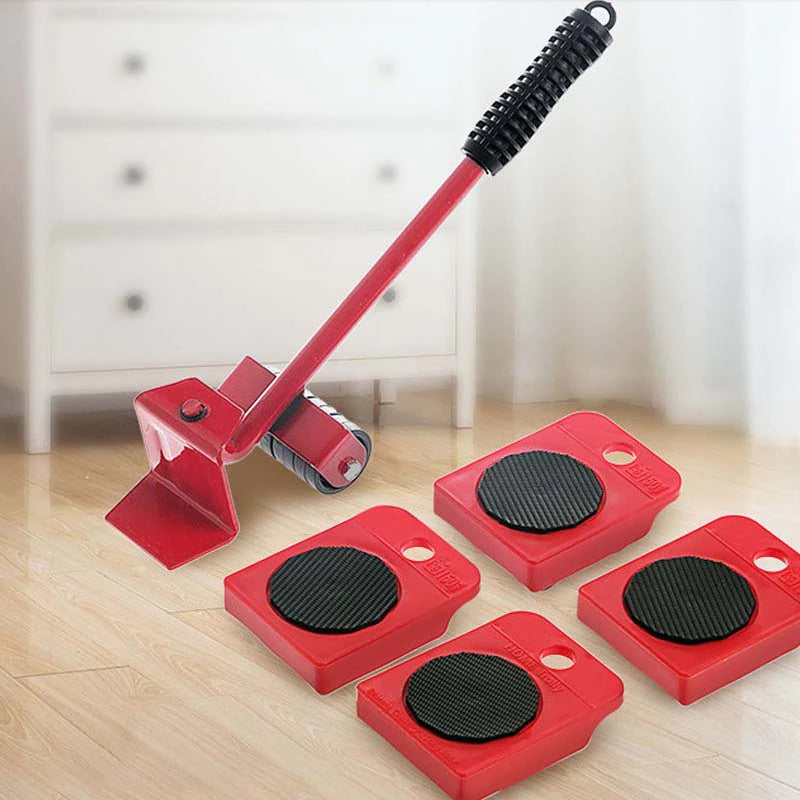 Set ridicat si transportat mobila 150 kg | Sistem mobil cu roti si parghie pentru mutat usor mobilier | Accesorii mutari grele