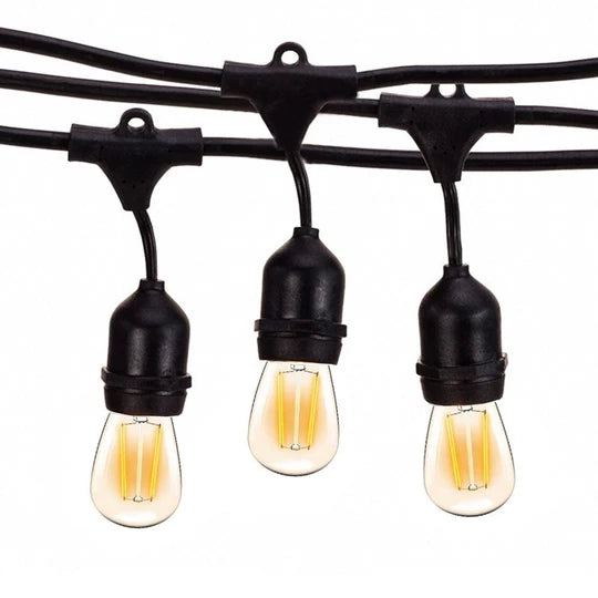 Ghirlanda luminoasa solara 2.5 metri cu 10 becuri E27 | Iluminat exterior decorativ interconectabil | Ideala pentru terasa si gradina