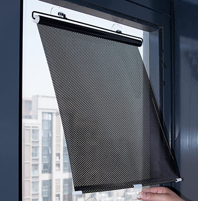 Parasolar perforat retractabil cu ventuze, 68cm x 125cm