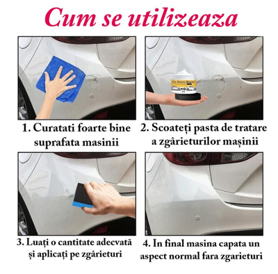 Kit De Reparare Zgarieturi Auto Tip Pasta Polish Cu Burete Inclus, Detaling, Potrivit Pentru Orice Tip De Masina, 50 ML