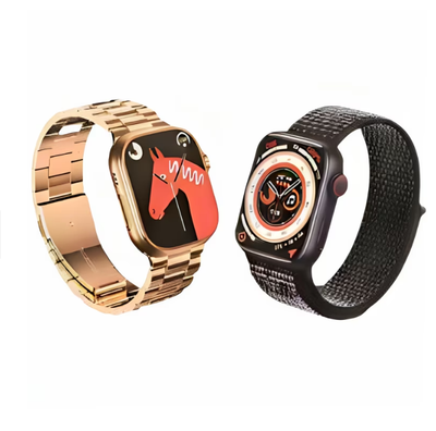 Set 2 Smartwatch Bluetooth WS-L9 pentru El si Ea de 49 mm cu 7 curele disponibile si 2 carcase