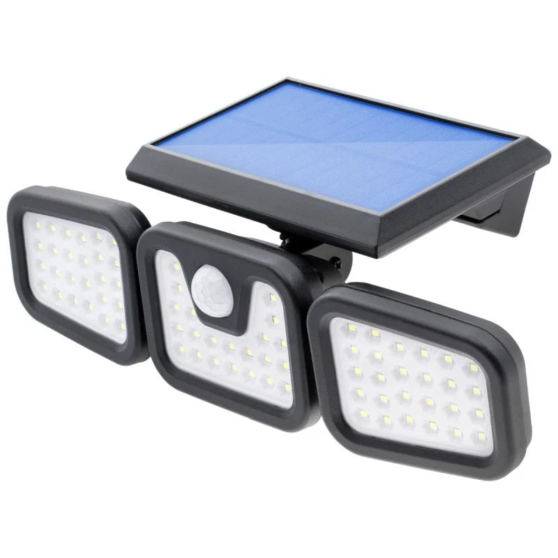Proiector solar cu senzor 74 LED SMD 15W, IP65, lumina rece
