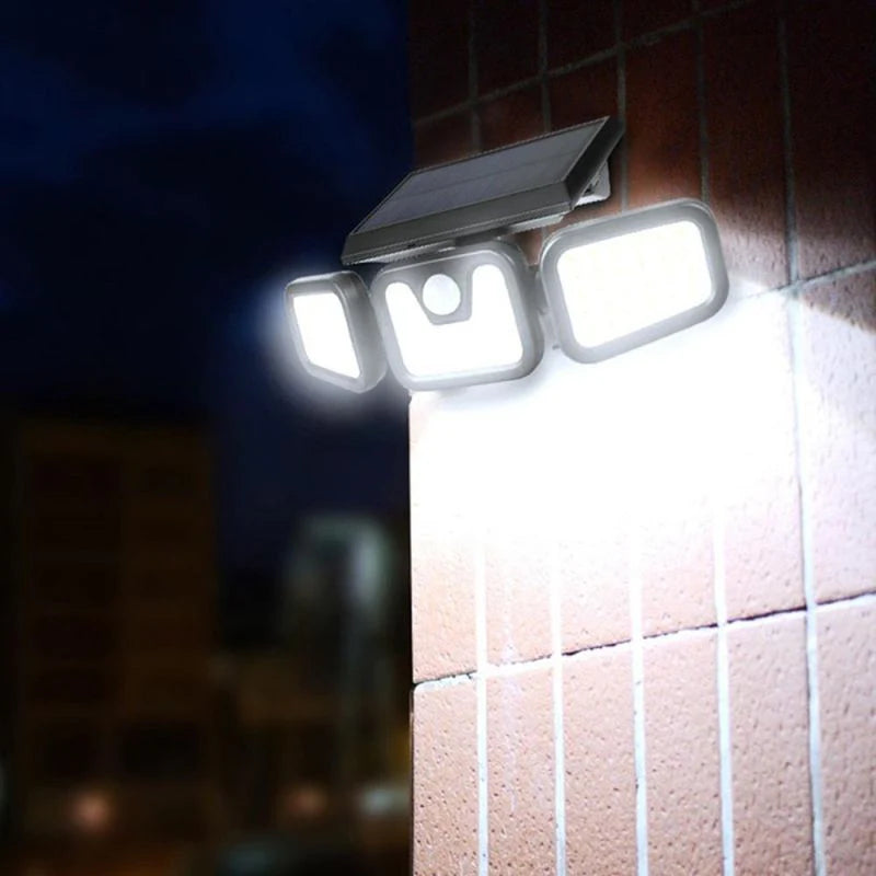 Proiector solar cu senzor 74 LED SMD 15W, IP65, lumina rece