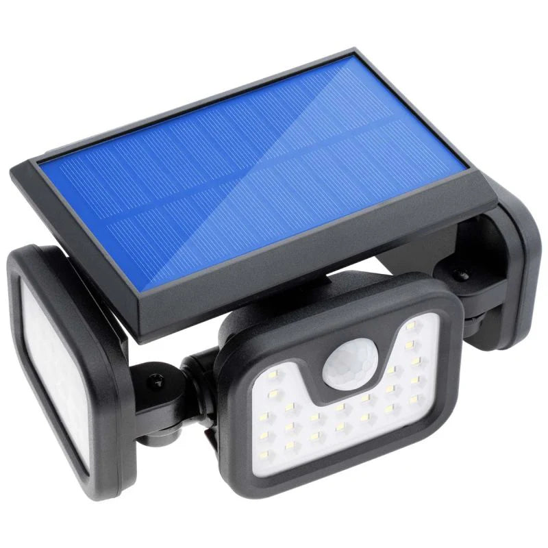 Proiector solar cu senzor 74 LED SMD 15W, IP65, lumina rece