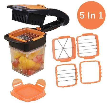 Tocator si feliator pentru fructe si legume, multifunctional 5 in 1